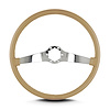 66609 Two Smooth Steering Wheel, Tan, Polished Spokes, 15 in. Thin Grip - image 1
