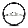 66701 SS Steering Wheel, Black, Polished Spokes, 15 in. Thin Grip - image 1