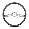 66706 SS Steering Wheel, Dark Grey, Polished Spokes, 15 in. Thin Grip - image 1