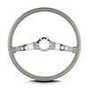66707 SS Steering Wheel, Light Grey, Polished Spokes, 15 in. Thin Grip - image 1