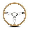 66809 Hot Rod Steering Wheel, Tan, Polished Spokes, 15 in. Thin Grip - image 1