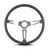 67306 Teardrop Steering Wheel, Dark Grey, 3 Brushed Spokes, 15 in. Thin Grip - image 1