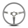67407 Vette 3 Steering Wheel, Light Grey, Brushed Spokes, 15 in. Thin Grip - image 1