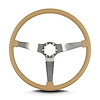 67409 Vette 3 Steering Wheel, Tan, Brushed Spokes, 15 in. Thin Grip - image 1