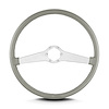 67607 Two Smooth Steering Wheel, Light Grey, Brushed Spokes, 15 in. Thin Grip - image 1