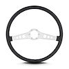 67701 SS Steering Wheel, Black, Brushed Spokes, 15 in. Thin Grip - image 1