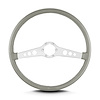 67707 SS Steering Wheel, Light Grey, Brushed Spokes, 15 in. Thin Grip - image 1