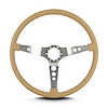 67809 Hot Rod Steering Wheel, Tan, Brushed Spokes, 15 in. Thin Grip - image 1
