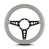 81407 Mark 4 GT Steering Wheel, Light Grey, Black Spokes, 14 in. Thick Grip - image 1