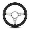 82401 Mark 4 GT Steering Wheel, Black, Polished Spokes, 14 in. Thick Grip - image 1