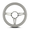 84407 Mark 4 Elegante Steering Wheel, Light Grey, Polished Spokes, 14 in. Thick Grip - image 1