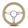 84409 Mark 4 Elegante Steering Wheel, Tan, Polished Spokes, 14 in. Thick Grip - image 1