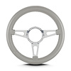 85407 Mark 4 Supreme Steering Wheel, Light Grey, Polished Spokes, 14 in. Thick Grip - image 1
