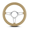85409 Mark 4 Supreme Steering Wheel, Tan, Polished Spokes, 14 in. Thick Grip - image 1