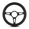 85501 Mark 4 Supreme Steering Wheel, Black, Black Spokes, 14 in. Thick Grip - image 1