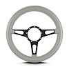 85507 Mark 4 Supreme Steering Wheel, Light Grey, Black Spokes, 14 in. Thick Grip - image 1