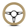 85509 Mark 4 Supreme Steering Wheel, Tan, Black Spokes, 14 in. Thick Grip - image 1