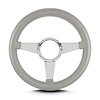 86407 Mark 4 Standard Steering Wheel, Light Grey, Polished Spokes, 14 in. Thick Grip - image 1