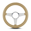 86409 Mark 4 Standard Steering Wheel, Tan, Polished Spokes, 14 in. Thick Grip - image 1