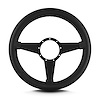86501 Mark 4 Standard Steering Wheel, Black, Black Spokes, 14 in. Thick Grip - image 1
