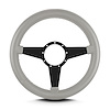 86507 Mark 4 Standard Steering Wheel, Light Grey, Black Spokes, 14 in. Thick Grip - image 1