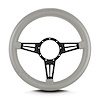 86707 Mark 4 Double Slot Steering Wheel, Light Grey, Black Spokes, 14 in. Thick Grip - image 1