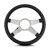 91201 Mark 9 Standard Steering Wheel, Black, Polished Spokes, 14 in. Standard Grip