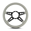 92107 Mark 9 GT Steering Wheel, Light Grey, Black Spokes, 14 in. Standard Grip - image 1