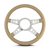 92209 Mark 9 GT Steering Wheel, Tan, Polished Spokes, 14 in. Standard Grip - image 1