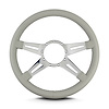 93207 Mark 9 Elegante Steering Wheel, Light Grey, Polished Spokes, 14 in. Standard Grip - image 1