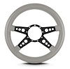94907 Mark 9 GT Steering Wheel, Light Grey, Black Spokes, 14 in. Thick Grip - image 1