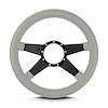 95007 Mark 9 Standard Steering Wheel, Light Grey, Black Spokes, 14 in. Thick Grip - image 1