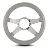 95107 Mark 9 Standard Steering Wheel, Light Grey, Polished Spokes, 14 in. Thick Grip - image 1