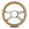 95109 Mark 9 Standard Steering Wheel, Tan, Polished Spokes, 14 in. Thick Grip - image 1