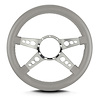 95207 Mark 9 GT Steering Wheel, Light Grey, Polished Spokes, 14 in. Thick Grip - image 1