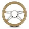 95209 Mark 9 GT Steering Wheel, Tan, Polished Spokes, 14 in. Thick Grip
