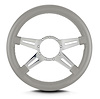95307 Mark 9 Elegante Steering Wheel, Light Grey, Polished Spokes, 14 in. Thick Grip