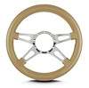 95409 Mark 9 Supreme Steering Wheel, Tan, Polished Spokes, 14 in. Thick Grip - image 1