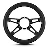 95501 Mark 9 Supreme Steering Wheel, Black, Black Spokes, 14 in. Thick Grip - image 1
