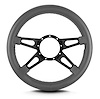 95506 Mark 9 Supreme Steering Wheel, Dark Grey, Black Spokes, 14 in. Thick Grip - image 1