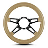 95509 Mark 9 Supreme Steering Wheel, Tan, Black Spokes, 14 in. Thick Grip - image 1