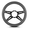 95606 Mark 9 Elegante Steering Wheel, Dark Grey, Black Spokes, 14 in. Thick Grip - image 1