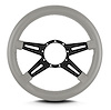 95607 Mark 9 Elegante Steering Wheel, Light Grey, Black Spokes, 14 in. Thick Grip - image 1