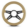 95609 Mark 9 Elegante Steering Wheel, Tan, Black Spokes, 14 in. Thick Grip - image 1
