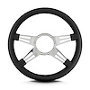 96201 Mark 9 Double Slot Steering Wheel, Black, Polished Spokes, 14 in. Standard Grip