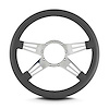 96206 Mark 9 Double Slot Steering Wheel, Dark Grey, Polished Spokes, 14 in. Standard Grip