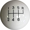 SKUN-10010K 6-Speed Shifter Ball, 2 in. Diameter, Fits 3/8 in.-16 & 3/8 in.-24 Handle, White - image 1