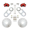 RRC6004X Brake Conversion Kit, Rear Disc Brake Kit w/Drilled Rotors & Red Powder Coated Calipers - image 1