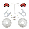 RRC6005X Brake Conversion Kit, Rear Disc Brake Kit w/Drilled Rotors & Red Powder Coated Calipers - image 1