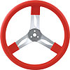 Aluminum Steering Wheel 17" Red Grip - image 1